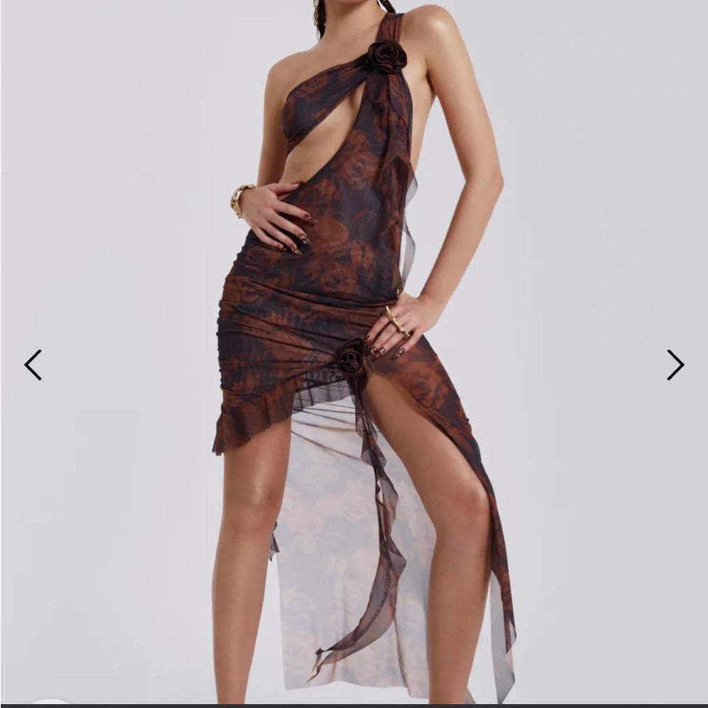 Jaded London One-Shoulder Floral Dress